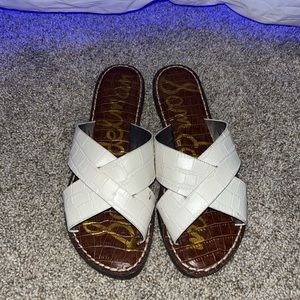 White croc sam eldelman sandals